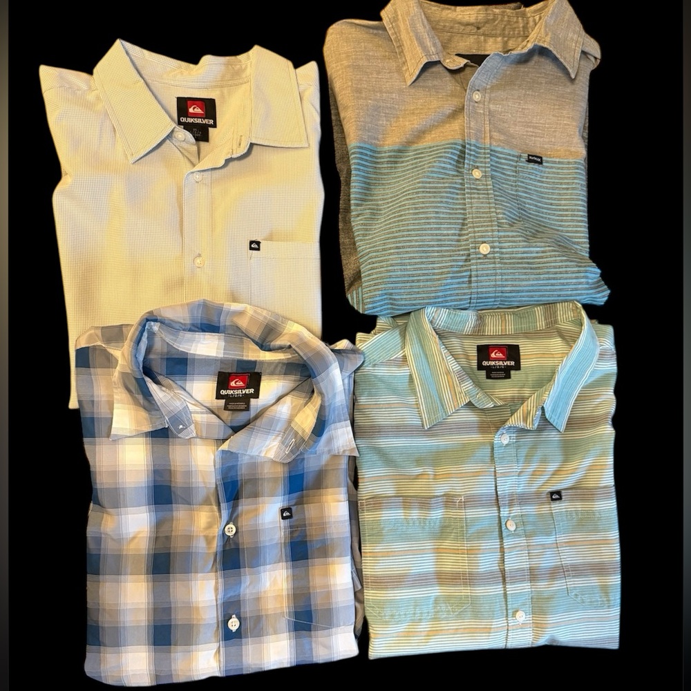 Quiksilver/Hurley Men’s Full Button Shirt bundle- size L